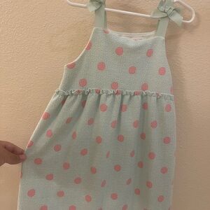 Zara Kids Dress - Mint and Pink Polka Dots